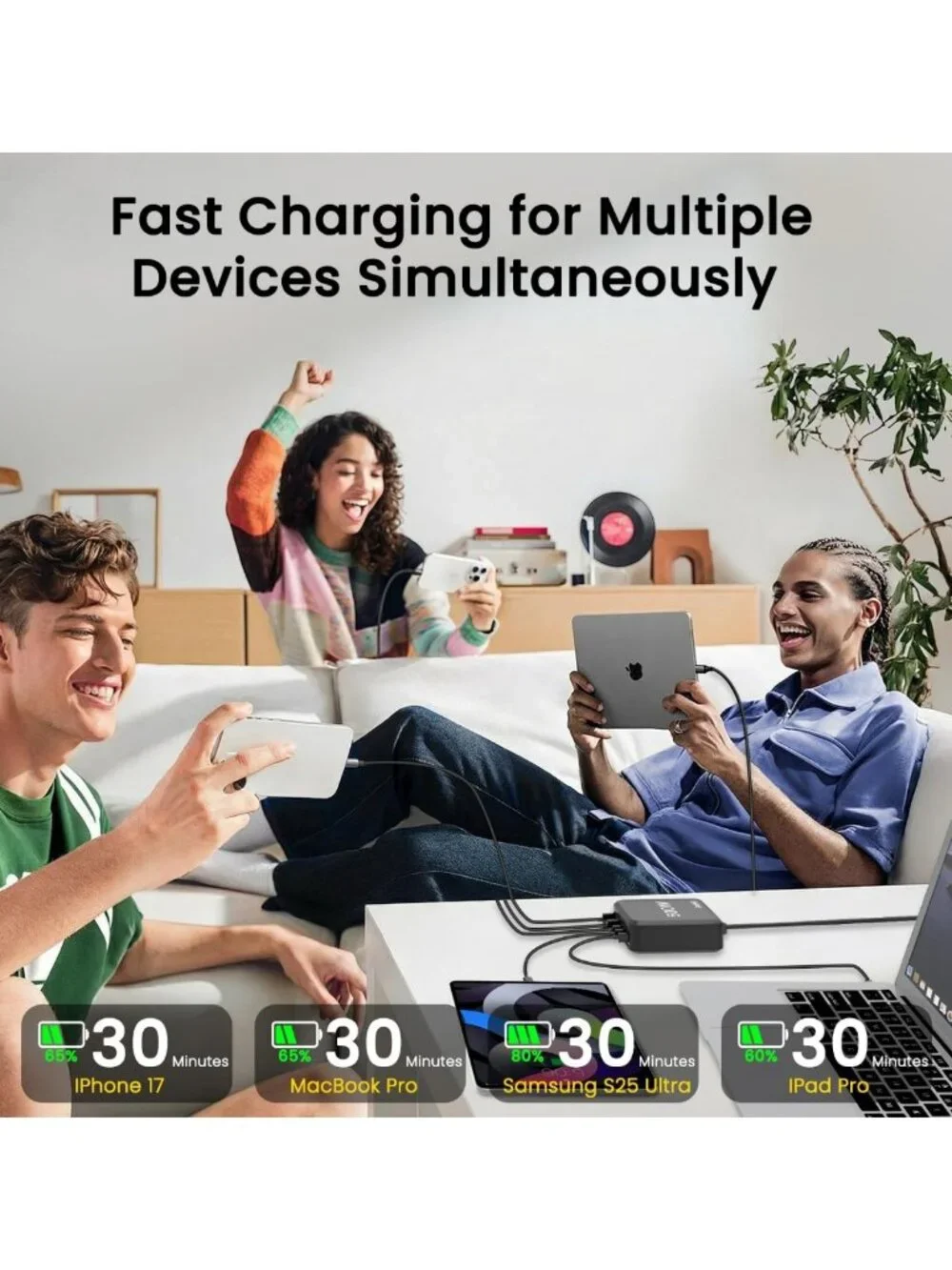 10-Port USB C Charging Station Hub - 500W Fast Charger for MacBook, iPad, iPhone